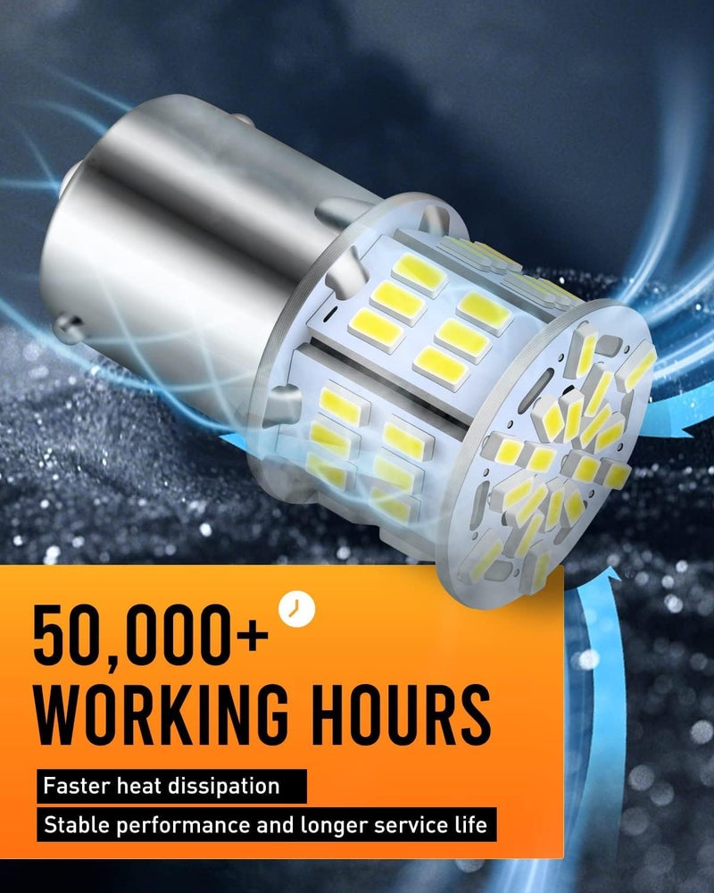 LUYED 1156 LED Bulb 12v Super Bright Low Power !10 x 650 Lumens 1156 1141 1003 3014 54smd Led Light bulb Used for Back Up Reverse Lights,Brake Lights,Tail Lights,Rv lights White - Image 4